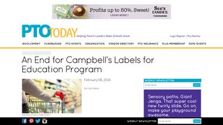 An End for Campbell's Labels for Education Program - PTO Today