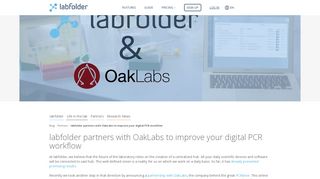 labfolder partners with OakLabs to improve your digital PCR workflow ...