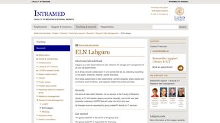 ELN Labguru | Medicinska fakulteten, Lunds universitet