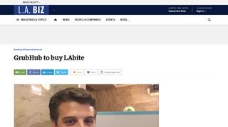 GrubHub to buy LAbite - L.A. Biz - The Business Journals