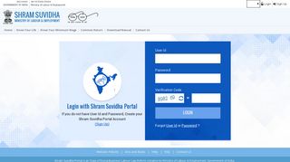 Login - Unified Shram Suvidha Portal - Ministry of Labour and ...