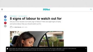8 signs of labour to watch out for - Today's Parent