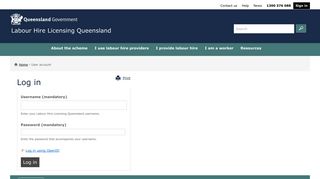Log in | Labour Hire Licensing Queensland