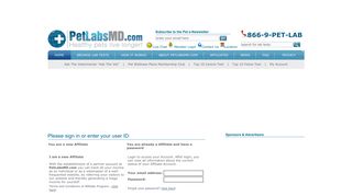 Affiliates Log In l Health, Wellness, and Specialized Pet Testing l Pet ...