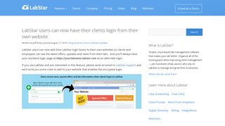 LabStar users can now have their clients login from their own website ...