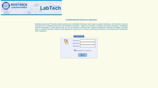LabTech Login - Bostwick Laboratories