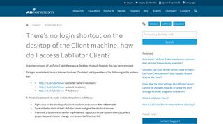 There's no login shortcut on the desktop of the Client machine, how do ...