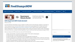 Dcfs.la.gov LA CAFE Create Account - Food Stamps Now