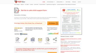 La Cafe Child Support - Fill Online, Printable, Fillable, Blank | PDFfiller