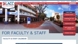 For Faculty & Staff - Index - Los Angeles City College