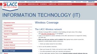 Wireless Coverage - Los Angeles City College