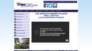 LAHC email login for LACCD Continuing Students