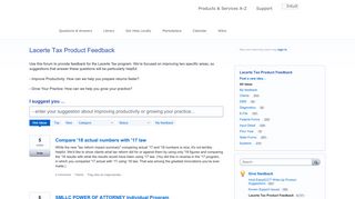 Lacerte Tax Product Feedback: Hot (6171 ideas) – Customer Feedback ...