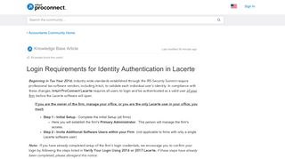 Login Requirements for Identity Authentication in Lacerte ...