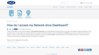 How do I access my Network drive Dashboard? - LaCie Porsche ...