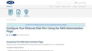 Configure Your Ethernet Disk Mini Using the NAS ... - LaCie