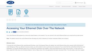 Accessing Your Ethernet Disk Over The Network | Seagate ... - LaCie