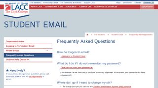Student Email - Frequently Asked Questions - Los Angeles City College