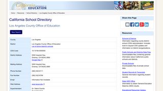 Los Angeles County Office of Education - School Directory Details (CA ...