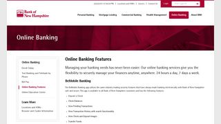 Online Banking Features - Bank of New Hampshire