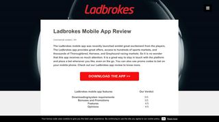 Ladbrokes Mobile App Review - Ladbrokes promo code