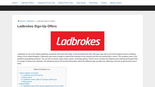 Ladbrokes Sign-Up Offers - Ladbrokes Promo Code