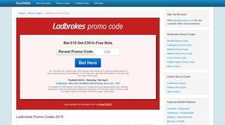 Ladbrokes Promo Code - Get £30 In Free Sports Bets March 2019