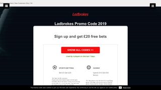 Ladbrokes promo code: Get £20 free bets bet in February 2019