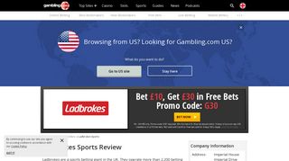 Ladbrokes Sports Betting - Free Bet Bonus for the UK - Gambling.com