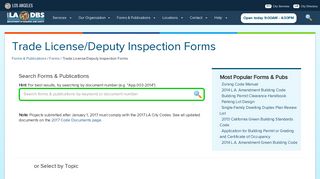 Trade License/Deputy Inspection Forms | LADBS