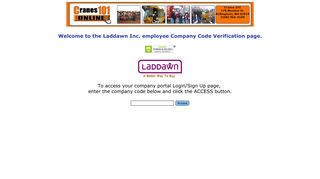 Laddawn Inc. Company Code Verification Page - Cranes 101