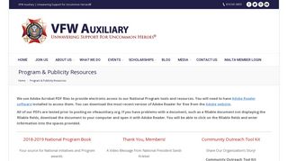 VFW Auxiliary Program & Publicity Resources
