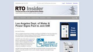 LADWP Signs Agreement to Join EIM | RTO Insider