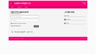 Login to the support portal - LadyBoss Weight Loss