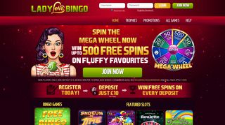 New Bingo Site UK Lady Love Bingo | 500 Free Spins on Fluffy ...