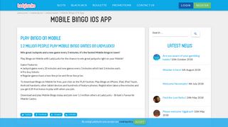 Mobile Bingo App | LadyLucks Mobile Casino