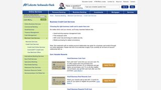 Credit Card Services - Lafayette Ambassador Bank