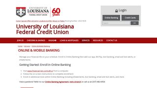 Online & Mobile Banking :: University of Louisiana Federal Credit Union