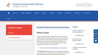 Infinite Campus / Overview - Fayette County Public Schools
