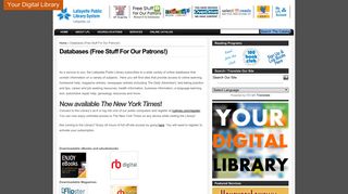 Lafayette Public Library » Databases (Free Stuff For Our Patrons!)