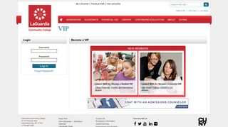 Become a LaGuardia VIP (Login Page) - LaGuardia Community College