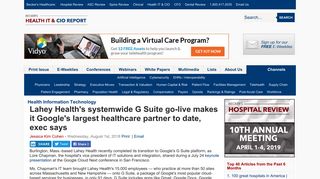 Lahey Health's systemwide G Suite go-live makes it Google's largest ...