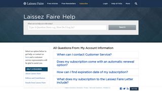 Category: My Account Information - Laissez Faire