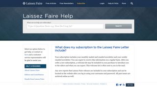 What does my subscription to the Laissez Faire Letter include ...