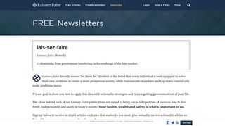 FREE Newsletters - Laissez Faire - Laissez Faire Books