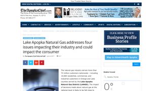 Lake Apopka Natural Gas addresses four issues impacting their ...