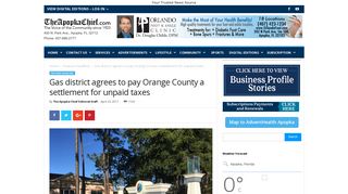 Gas district agrees to pay Orange County a ... - The Apopka Chief