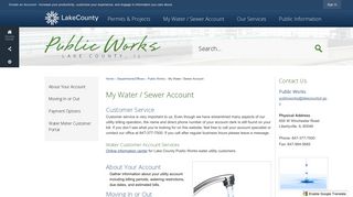 My Water / Sewer Account | Lake County, IL