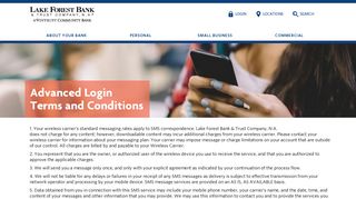 Advanced Login Terms and Conditions - Lake Forest Bank