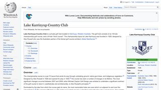 Lake Karrinyup Country Club - Wikipedia